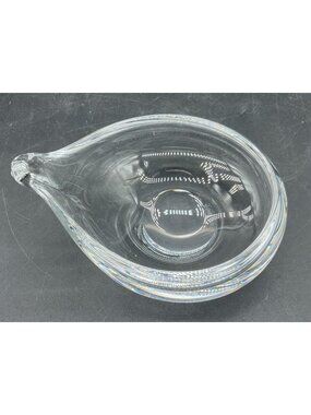 Vtg Clear Glass Teardrop Bowl By Hanne Dreutler For Studio Ahus Sweden 5"L